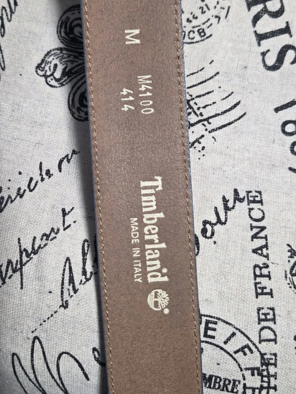 Timberland Blue Leather Belt Size M Made in Italy M4100 414